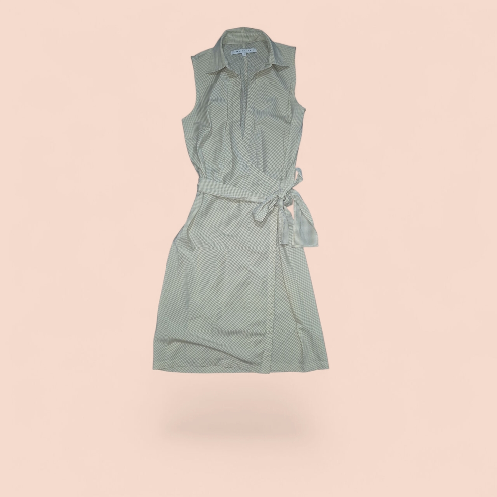 Smart Set Checked Beige and White Wrap Dress